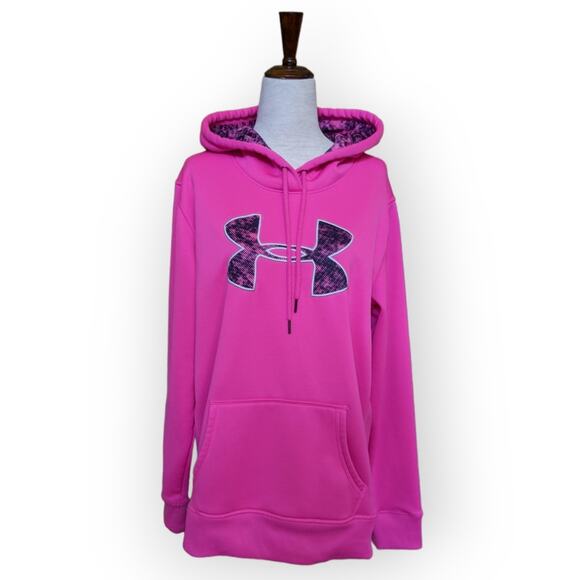 Under Armour Logo Hoodie Women's Pullover Cold Gear Size Large - Picture 3 of 7